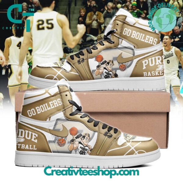 Tubopro Purdue Boilermakers AJ1 High Sneakers Shoes For Men And Women