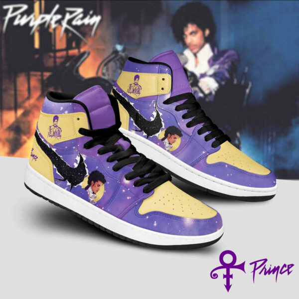 Tubopro Purple Rain Prince AJ1 High Sneakers Shoes For Men And Women