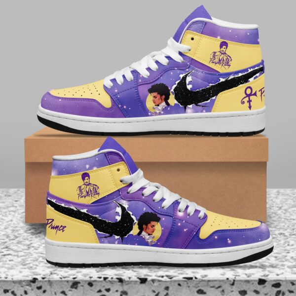 Tubopro Purple Rain Prince AJ1 High Sneakers Shoes For Men And Women - Image 2