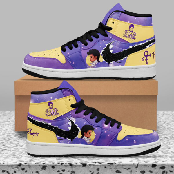 Tubopro Purple Rain Prince AJ1 High Sneakers Shoes For Men And Women - Image 2