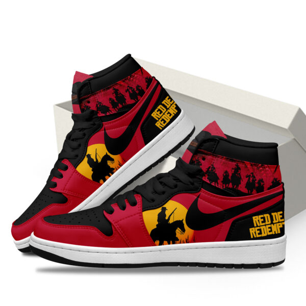 Tubopro Red Dead Redemption AJ1 High Sneakers Shoes For Men And Women - Image 3