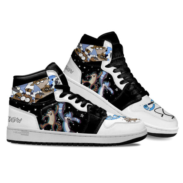 Tubopro Regular Show Mordecai and Rigby AJ1 High Sneakers Shoes For Men And Women - Image 2