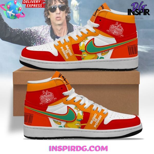 Tubopro Richard Ashcroft Music is Power AJ1 High Sneakers Shoes For Men And Women