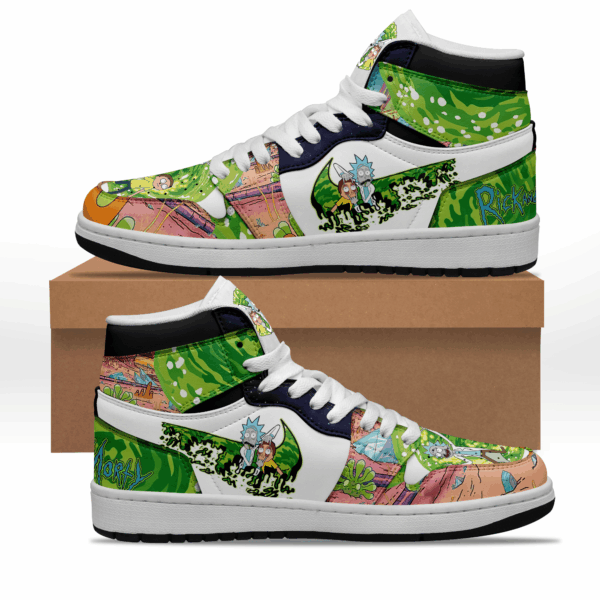 Tubopro Rick And Morty AJ1 High Sneakers Shoes For Men And Women - Image 2