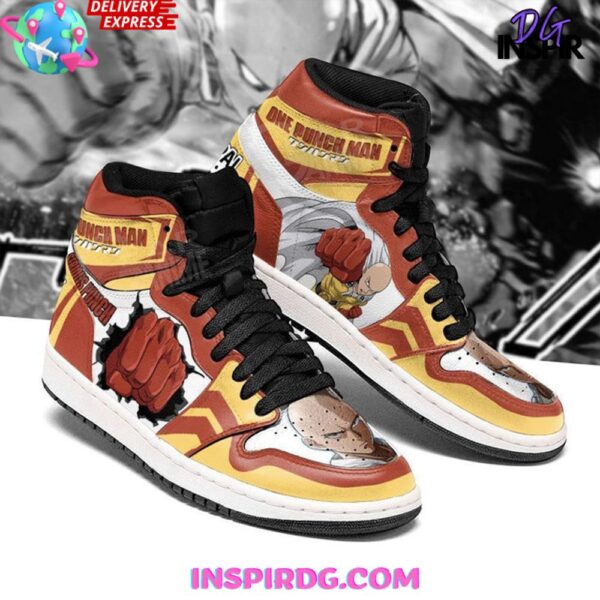 Tubopro Saitama One Punch Man High Sneakers Shoes For Men And Women - Image 4