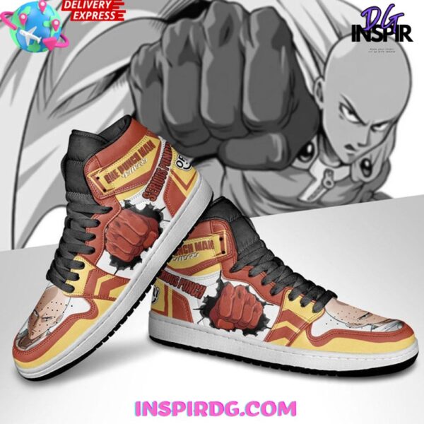 Tubopro Saitama One Punch Man High Sneakers Shoes For Men And Women - Image 2