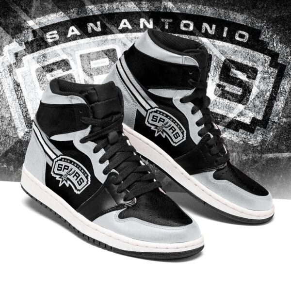 Tubopro San Antonio Spurs NBA AJ1 High Sneakers Shoes For Men And Women - Image 2