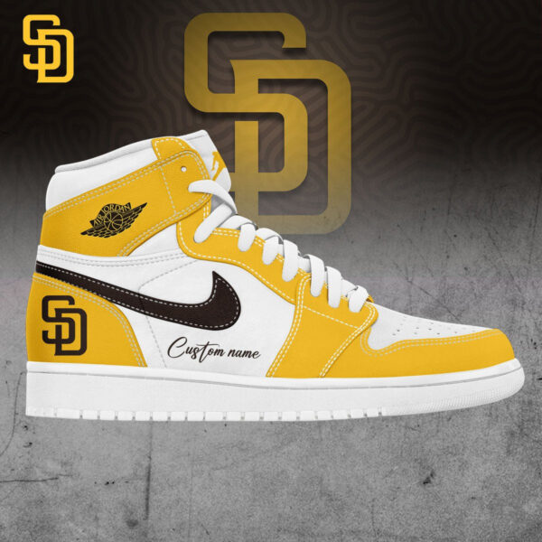 Tubopro San Diego Padres AJ1 High Sneakers Shoes For Men And Women - Image 2