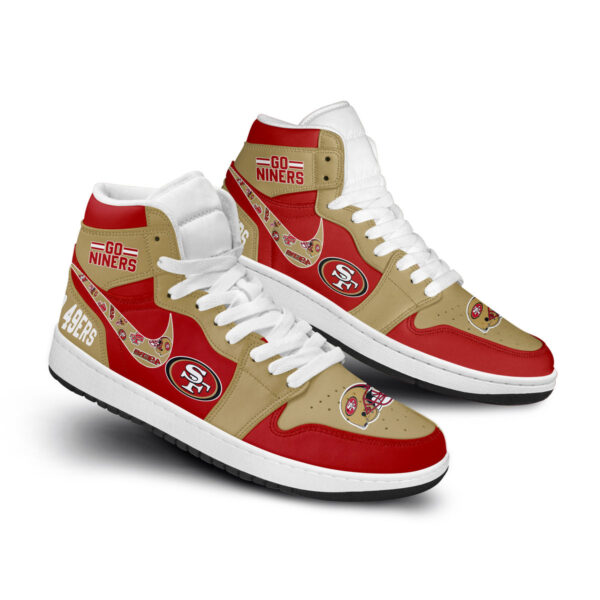 Tubopro San Francisco 49er AJ1 High Sneakers Shoes For Men And Women - Image 3