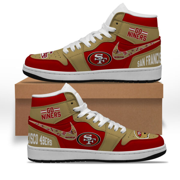 Tubopro San Francisco 49er AJ1 High Sneakers Shoes For Men And Women - Image 2