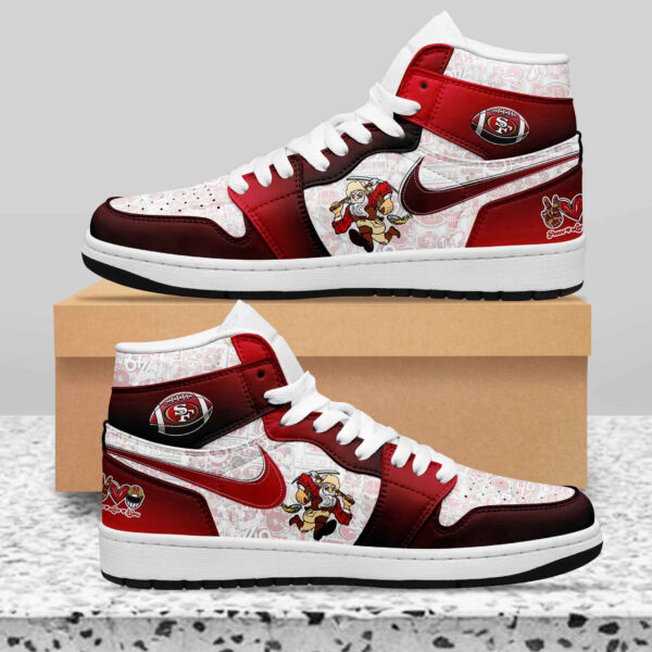 Tubopro San Francisco 49ers AJ1 High Sneakers Shoes For Men And Women - Image 2