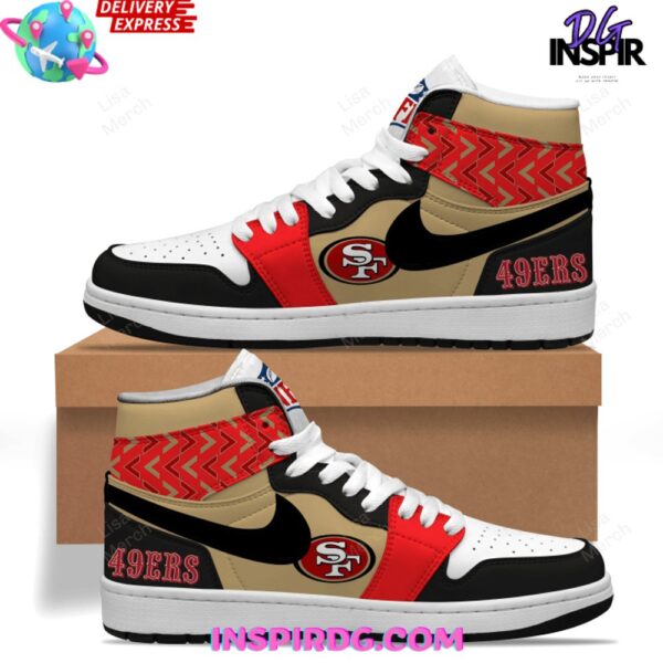 Tubopro San Francisco 49ers AJ1 High Sneakers Shoes For Men And Women - Image 2