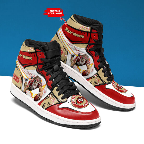 Tubopro San Francisco 49ers NFL AJ1 High Sneakers Shoes For Men And Women