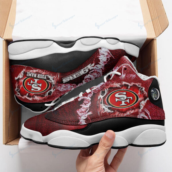 Tubopro San Francisco 49ers NFL AJ13 Sneakers Shoes For Men And Women - Image 2