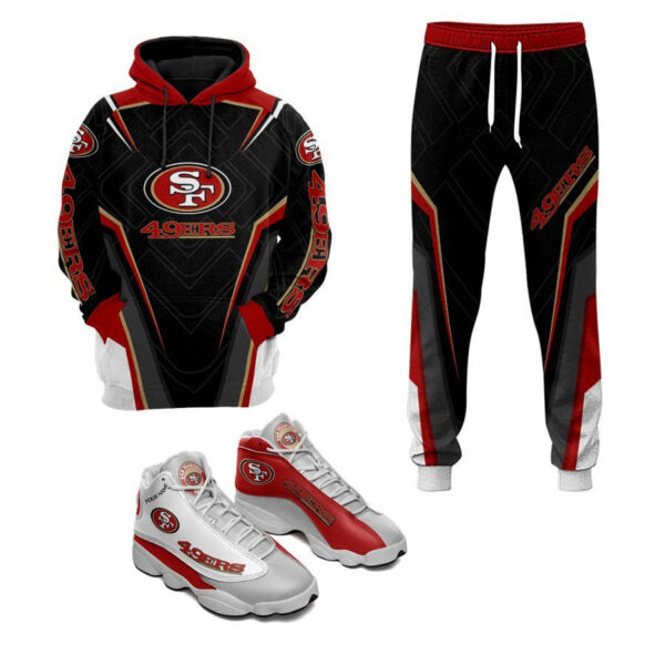 Tubopro San Francisco 49ers NFL AJ13 Sneakers Shoes For Men And Women - Image 2