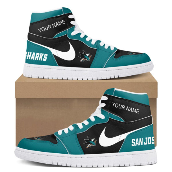Tubopro San Jose Sharks AJ1 High Sneakers Shoes For Men And Women - Image 2