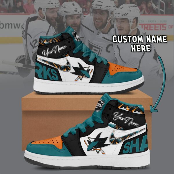 Tubopro San Jose Sharks AJ1 High Sneakers Shoes For Men And Women