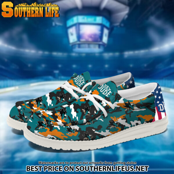 Tubopro San Jose Sharks Personalized Hey Dude Shoes For Men And Women - Image 2
