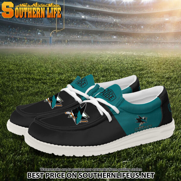 Tubopro San Jose Sharks Personalized Hey Dude Shoes For Men And Women - Image 2