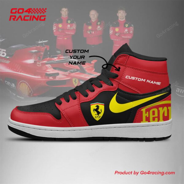 Tubopro Scuderia Ferrari AJ1 High Sneakers Shoes For Men And Women - Image 2