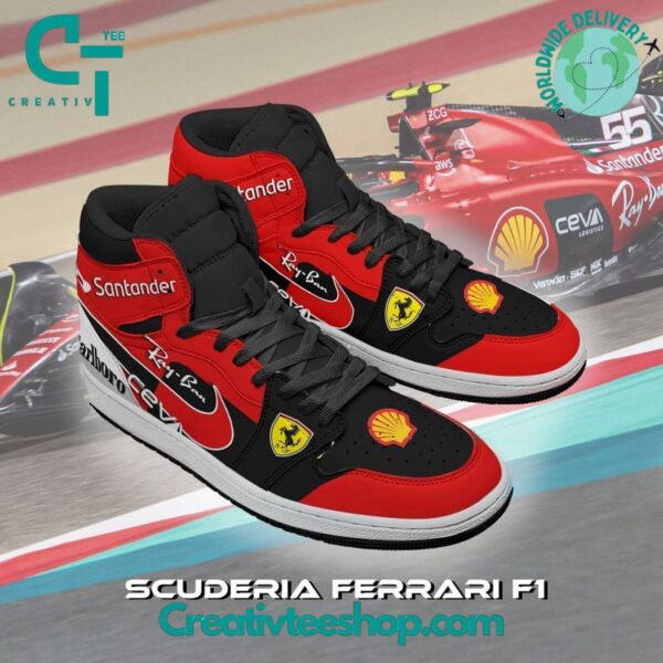 Tubopro Scuderia Ferrari AJ1 High Sneakers Shoes For Men And Women - Image 2
