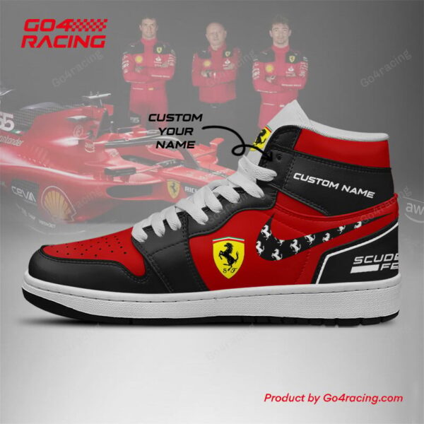 Tubopro Scuderia Ferrari AJ1 High Sneakers Shoes For Men And Women - Image 2