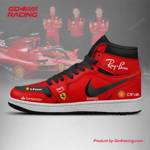 Tubopro Scuderia Ferrari AJ1 High Sneakers Shoes For Men And Women - Image 2