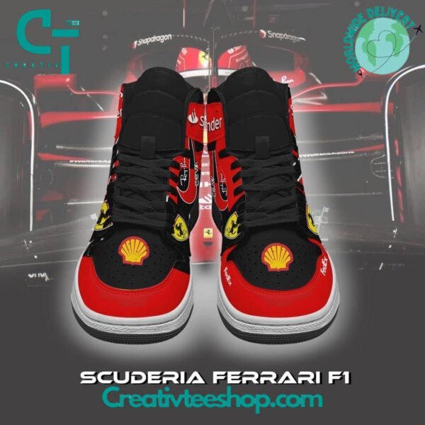 Tubopro Scuderia Ferrari AJ1 High Sneakers Shoes For Men And Women - Image 3
