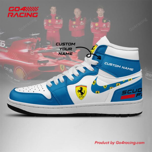 Tubopro Scuderia Ferrari AJ1 High Sneakers Shoes For Men And Women - Image 2