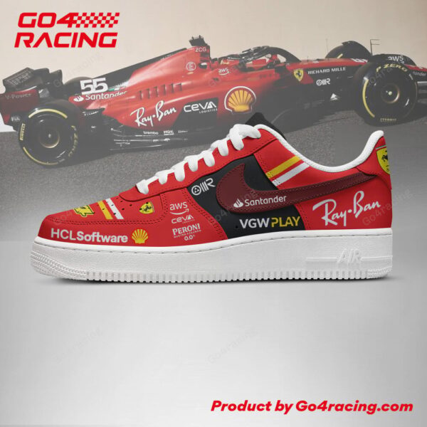 Tubopro Scuderia Ferrari x Lewis Hamilton Air Low-Top Sneakers Shoes For Men And Women - Image 2