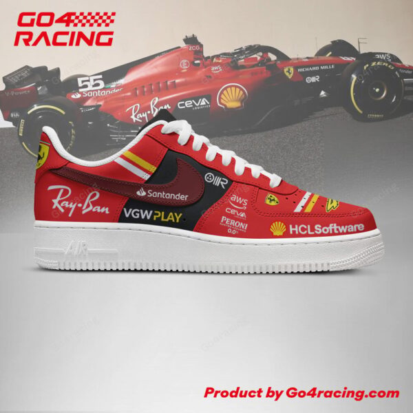 Tubopro Scuderia Ferrari x Lewis Hamilton Air Low-Top Sneakers Shoes For Men And Women - Image 3