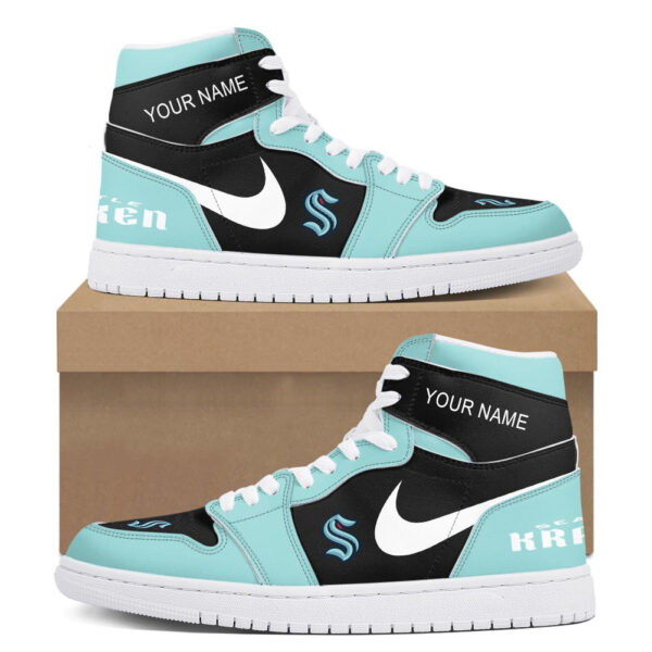 Tubopro Seattle Kraken AJ1 High Sneakers Shoes For Men And Women - Image 2