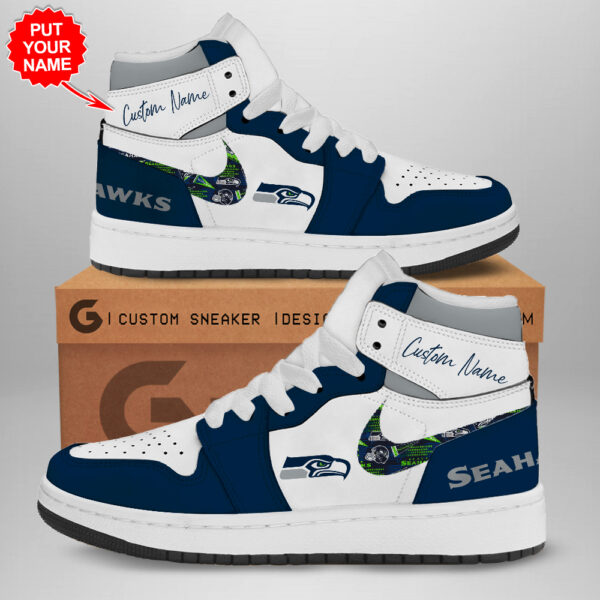 Tubopro Seattle Seahawks AJ1 High Sneakers Shoes For Men And Women