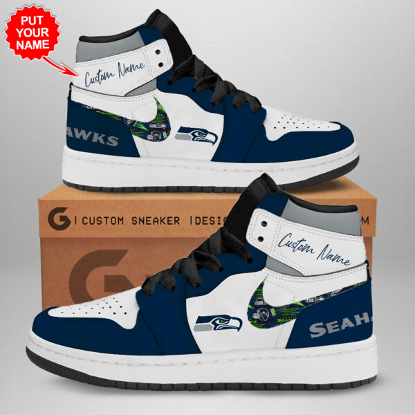 Tubopro Seattle Seahawks AJ1 High Sneakers Shoes For Men And Women