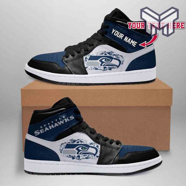 Tubopro Seattle Seahawks AJ1 High Sneakers Shoes For Men And Women - Image 2