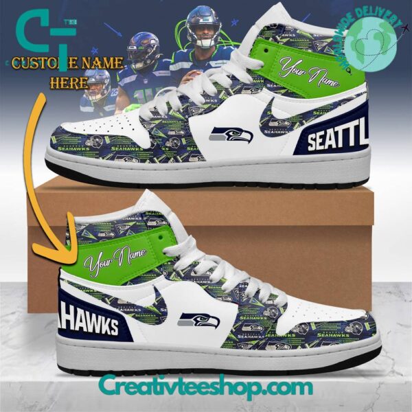 Tubopro Seattle Seahawks AJ1 High Sneakers Shoes For Men And Women