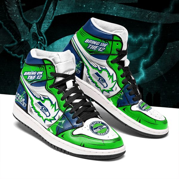 Tubopro Seattle Seahawks NFL AJ1 High Sneakers Shoes For Men And Women