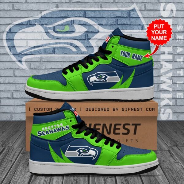 Tubopro Seattle Seahawks NFL AJ1 High Sneakers Shoes For Men And Women