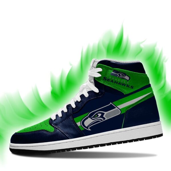 Tubopro Seattle Seahawks NFL AJ1 High Sneakers Shoes For Men And Women - Image 2