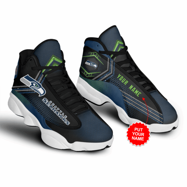 Tubopro Seattle Seahawks NFL AJ13 Sneakers Shoes For Men And Women - Image 2