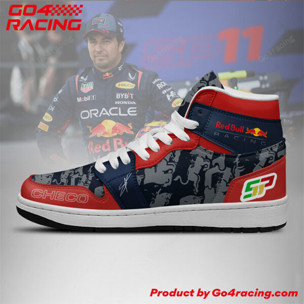 Tubopro Sergio Perez  Red Bull AJ1 High Sneakers Shoes For Men And Women - Image 2