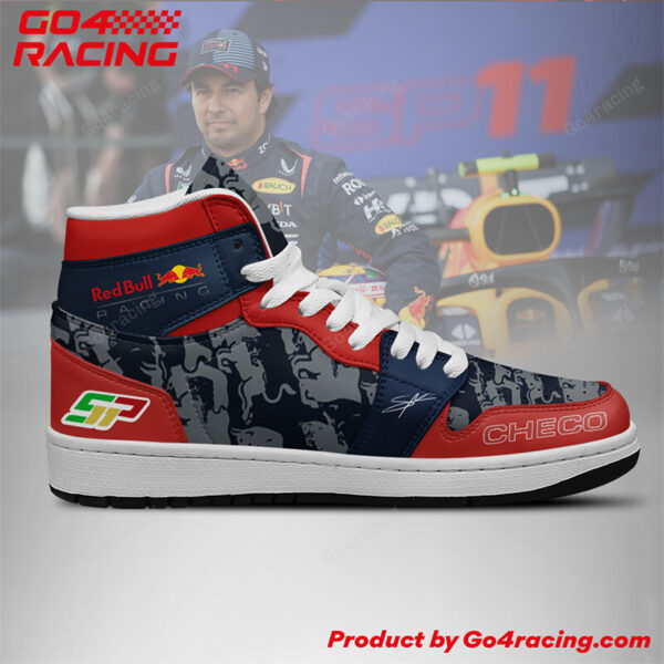 Tubopro Sergio Perez  Red Bull AJ1 High Sneakers Shoes For Men And Women - Image 3