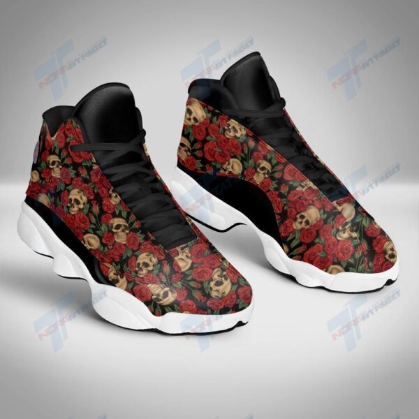 Tubopro Skull Flower Rose AJ13 Sneakers Shoes For Men And Women - Image 3