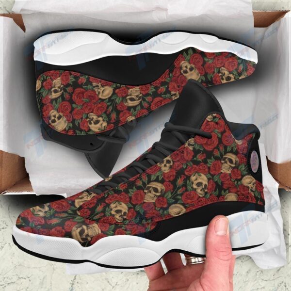 Tubopro Skull Flower Rose AJ13 Sneakers Shoes For Men And Women - Image 2