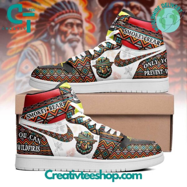 Tubopro Smokey Bear Only You Can Prevent Wildfires AJ1 High Sneakers Shoes For Men And Women