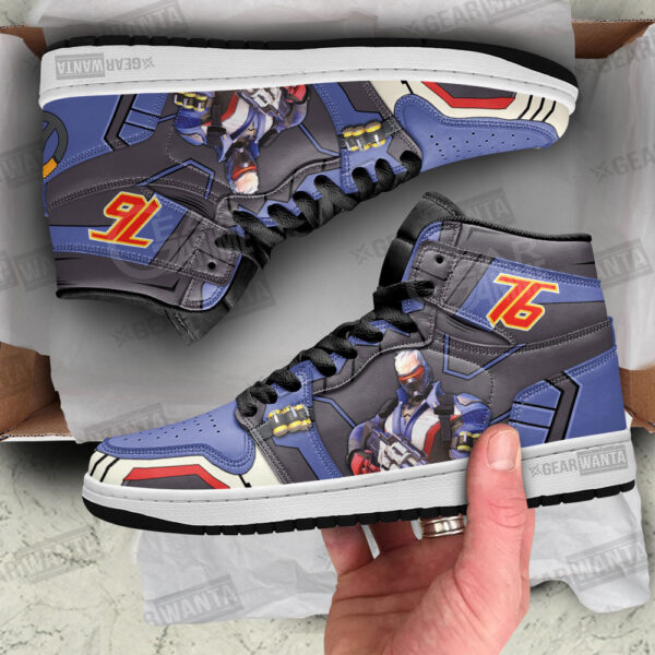 Tubopro Soldier 76 Overwatch AJ1 High Sneakers Shoes For Men And Women - Image 2