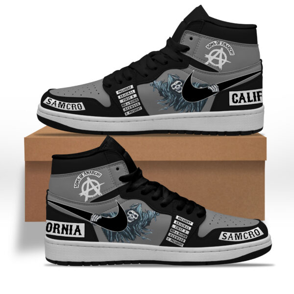 Tubopro Sons of Anarchy AJ1 High Sneakers Shoes For Men And Women - Image 2