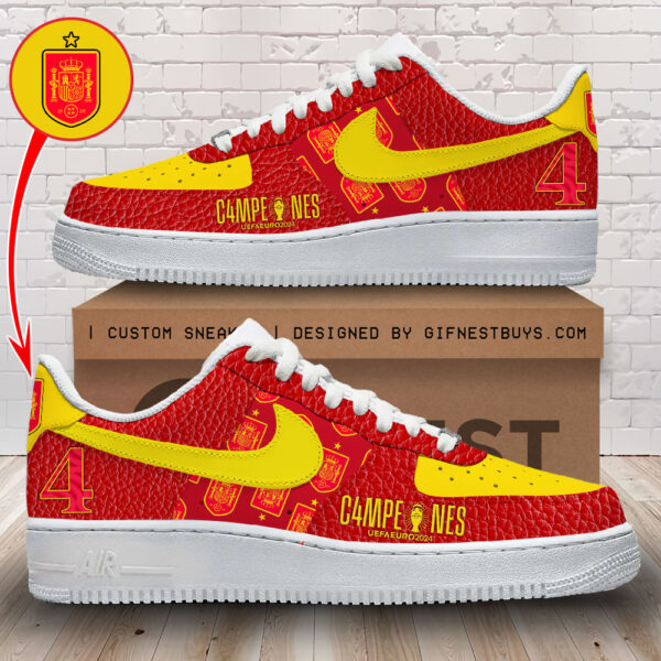 Tubopro Spain National Football Team Air Low-Top Sneakers Shoes For Men And Women