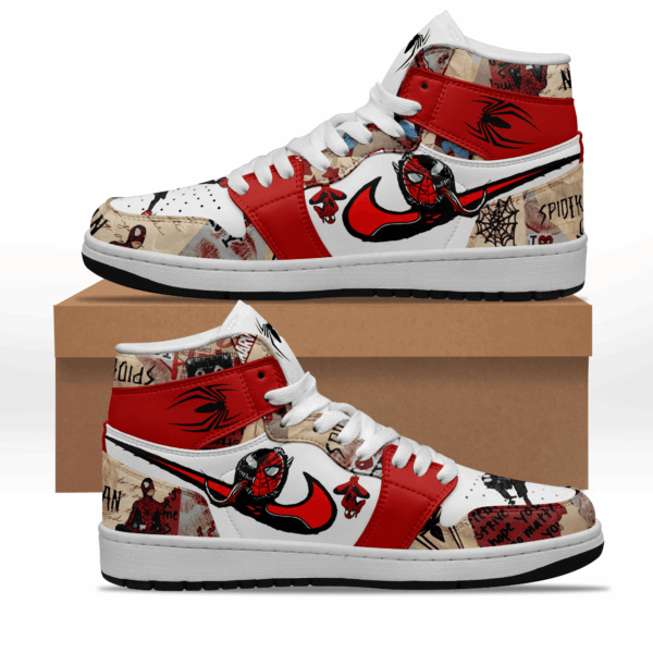 Tubopro Spider Man AJ1 High Sneakers Shoes For Men And Women - Image 3
