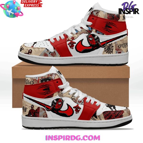 Tubopro Spiderman AJ1 High Sneakers Shoes For Men And Women - Image 3